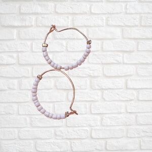 White Bead Hoops